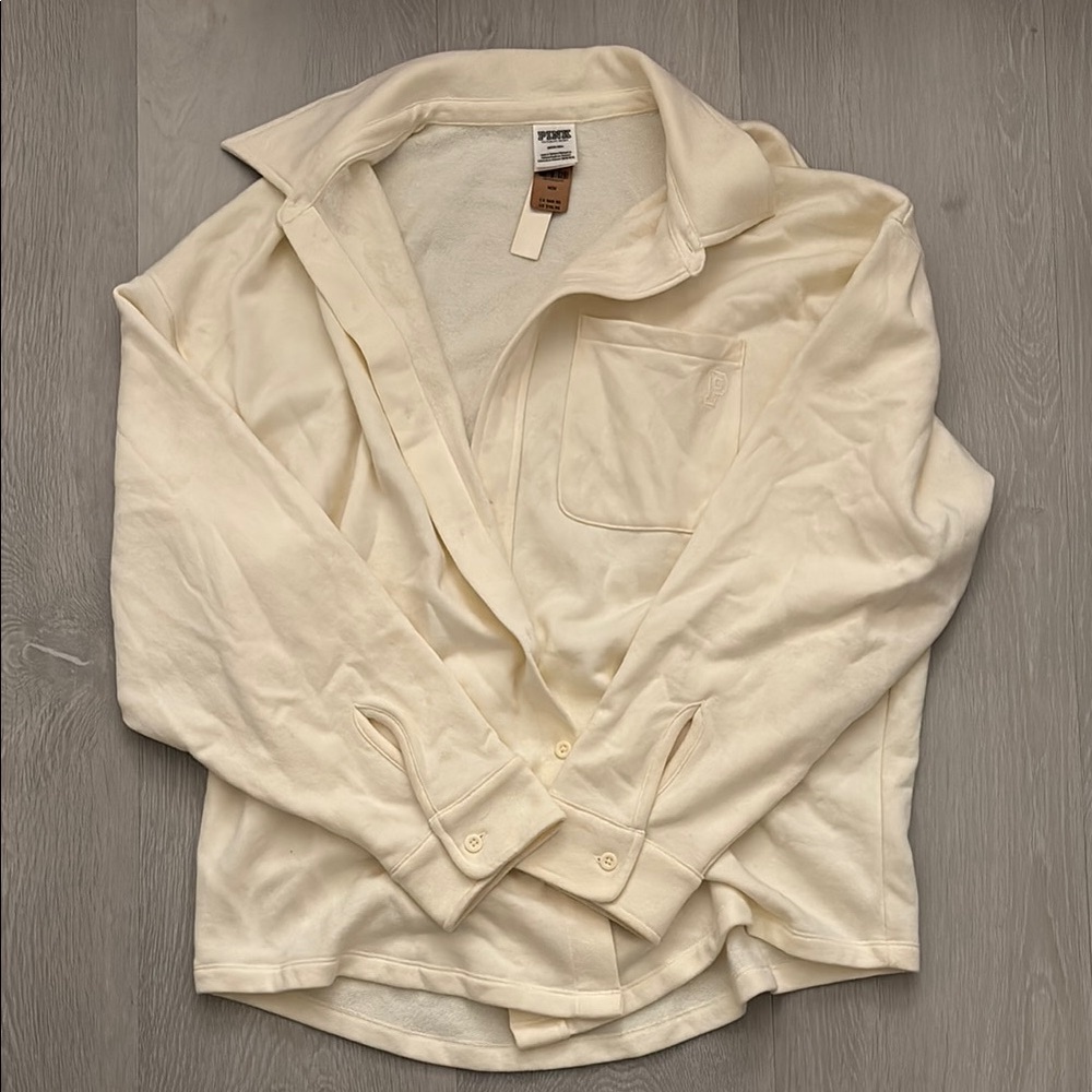 VS PINK Cream Shacket
